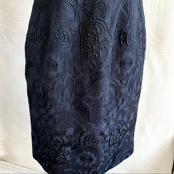 Vintage 90s M Textured Print Cocktail Dress LBD - Picture 6 of 8